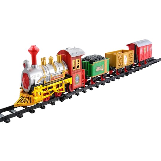Northlight Battery Operated And Animated Express Train Set With Sound 12-pc. Christmas Tabletop Decor, One Size, Red